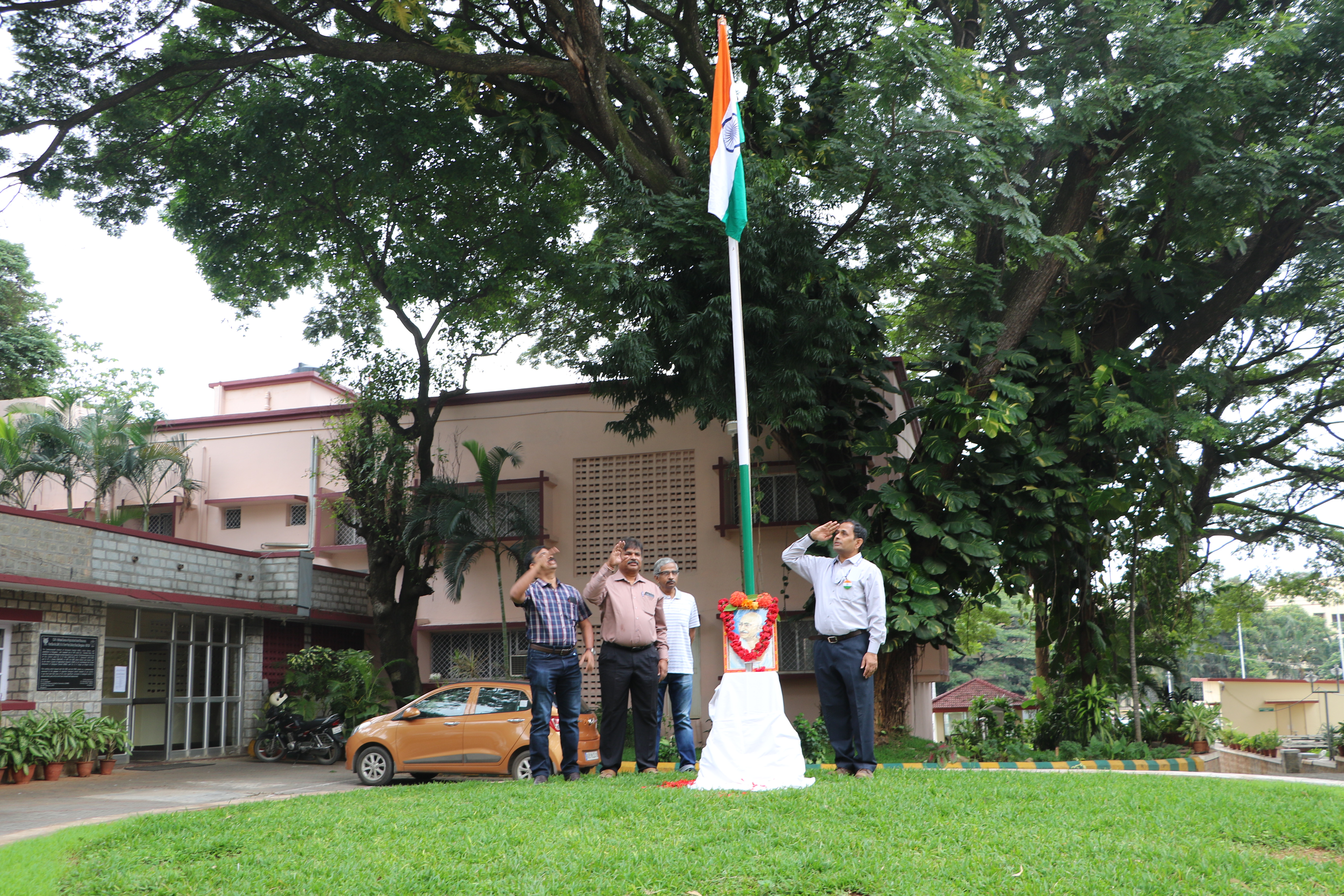 Flag hoisted at ICAR-NBAIR, Dr.S.P. Singh Research complex, Hebbal by Dr. M.Nagesh, Director I/c., ICAR-NBAIR